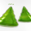 Set 2 piatti natalizi con bordo strass cm 27x31