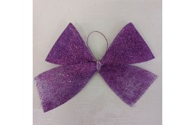 SET 6 PZ fiocco glitterato.H.16CM LILLA