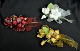 Fiore portaconfetti bianco o ambra 18 cm
