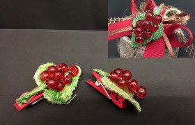 Uva rossa con foglia e mollettina. CM 4