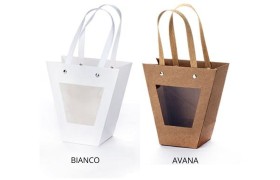 Shopper carta con finestra e manico CM 8x8 H 16