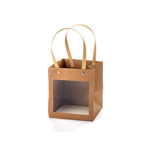 Shopper carta con finestra e manico CM 15x15 H17
