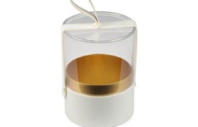 Scatola cilindro cartoncino e pvc con manico similpelle.DIAM.12XH16CM