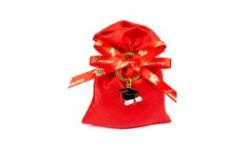 Sacchetto raso con tocco portachiavi .MIS.10X13CM