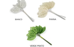 SET 12PZ Foglia tessuto traforato.CM.2,5X4