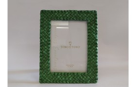 P/foto resina verde texture rattan MIS.18,5X23,5 LUCE 13X18CM