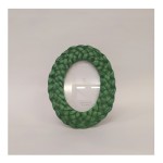 P/foto resina ovale verde texture rattan MIS.10.5X13 LUCE 6,5X9CM