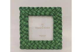 P/foto resina verde texture rattan MIS.12x12 LUCE 7,5x7,5CM
