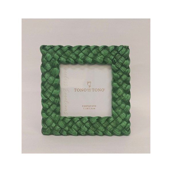 P/foto resina verde texture rattan MIS.12x12 LUCE 7,5x7,5CM