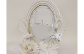 P/foto resina bianco con dettagli dorati MIS.16X21 LUCE 10X15CM