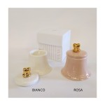 Scatola porcellana con candela box compreso.DIAM.6 H 7CM