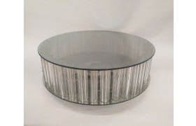 Alzata vetro con luce led.DIAM 35 H 10CM