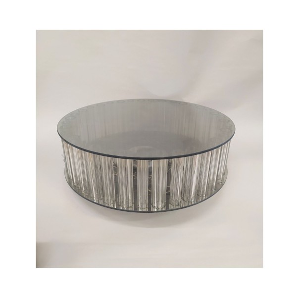 Alzata vetro con luce led.DIAM 35 H 10CM