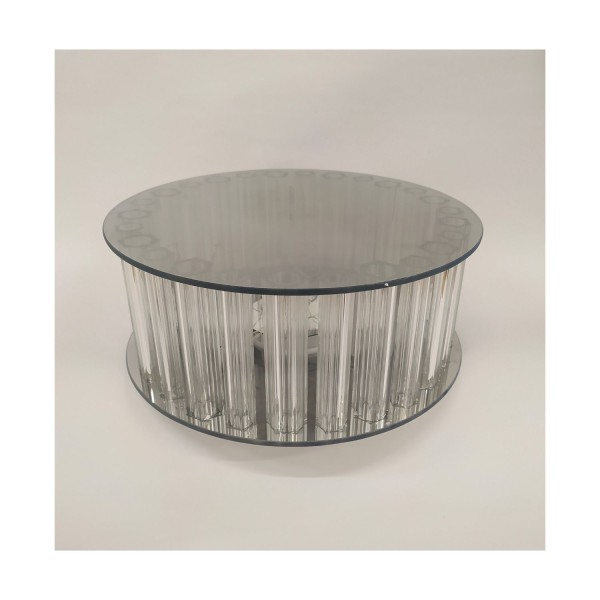 Alzata vetro con luce led.DIAM 25 H 10CM