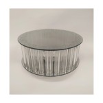 Alzata vetro con luce led.DIAM 25 H 10CM