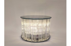 Alzata vetro con luce led.DIAM 15 H10CM