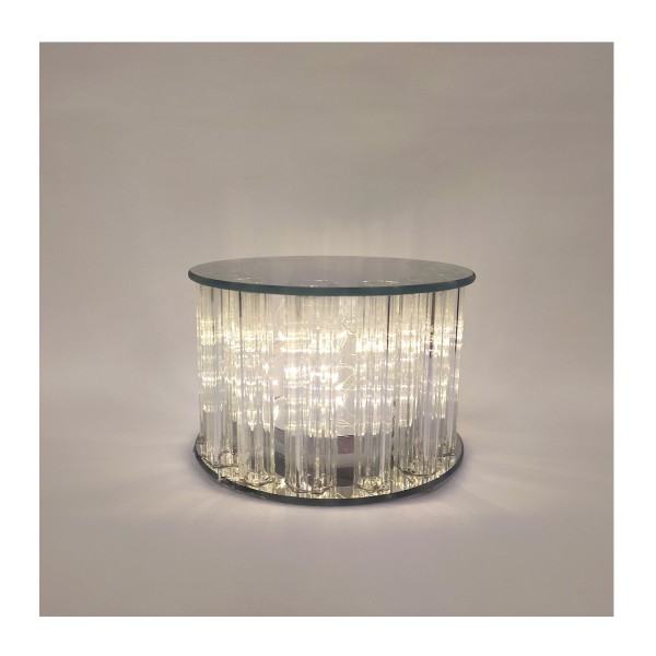 Alzata vetro con luce led.DIAM 15 H10CM