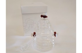 Barattolo api miele e spargimiele vetro borosilicato, fatto a mano H 14,5CM Scatola compresa.