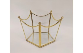 Corona vetro con base specchio.MIS.15,5 X H 11CM