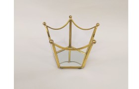 Corona vetro con base specchio.MIS.12,5 X H 9,5CM