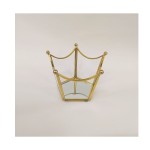 Corona vetro con base specchio.MIS.12,5 X H 9,5CM