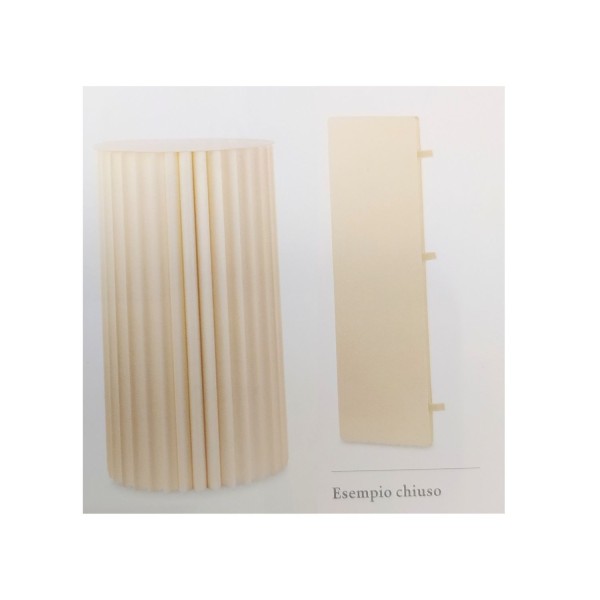 Cilindro carta pieghevole avorio con vassoio. DIAM 45 H80CM