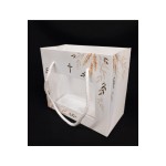 Shop bianca decoro croce e spighe con finestra. MIS 16X8 H14CM
