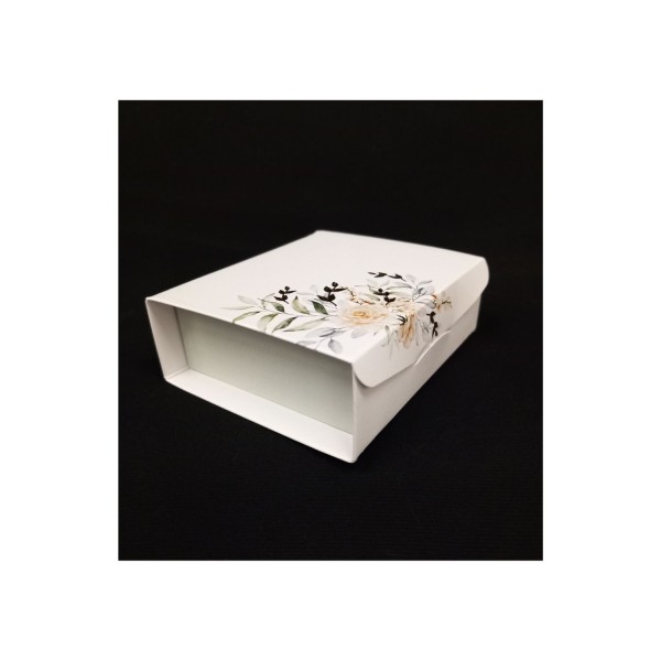 Scatola cartoncino con decoro floreale MIS7X7 H3CM