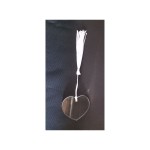Cuore acrilico con nappa bianca MIS 5X4,5CM