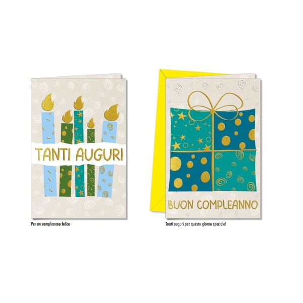 Biglietti auguri COMPLEANNO ASS.2 MIS.12X17CM