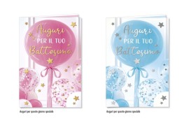 Biglietti auguri BATTESIMO ASS.2 MIS.8,5X13,5CM