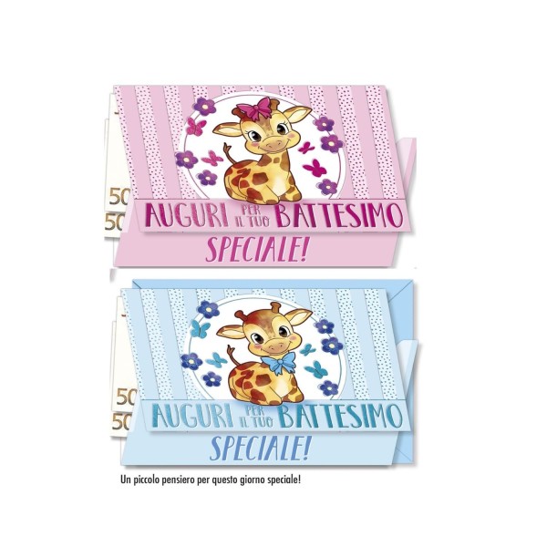 Biglietti PORTASOLDI BATTESIMO.ASS.2 MIS.12X17CM