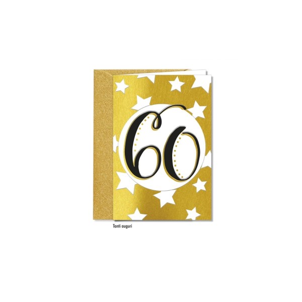 Biglietti auguri COMPLEANNO 60 MIS.12X17CM