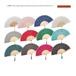 Ventaglio BORSETTA pizzo e manico legno.ASS.12PZ DIAM.34CM