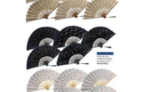 Ventaglio in legno tulle e pizzo DIAM.50CM