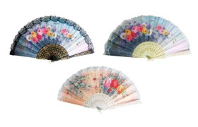 Ventagli in plastica stampati con merletto.DIAM.58CM