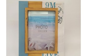 P/foto legno con decori marinari.MIS.20X15CM