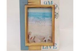 P/foto legno con decori marinari.MIS10X15CM