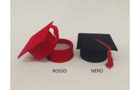 Scatolina portaconfetti vellutino TOCCO LAUREA MIS7X7X3,5CM
