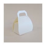 Scatolina cartoncino fibra bianco forma borsa CM 6x4 H 8