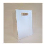 Bustina shopper cartoncino fibra bianco.CM 16X7.5 H23