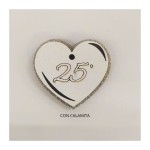 Cuore legno con calamita, applicazione glitter 25°. CM 4.5