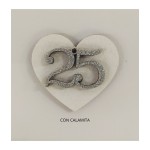 Cuore legno con calamita, applicazione glitter 25°. CM 4