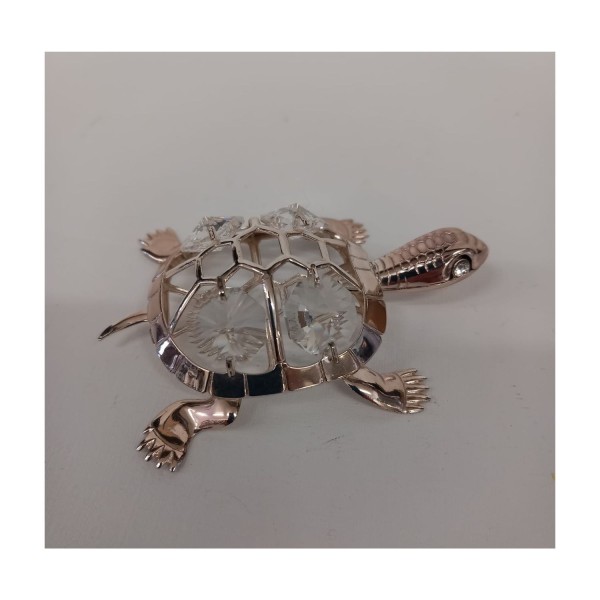 Tartaruga in silver con cristalli swarovsky. CM 8x6 H 2