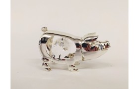 Maialino metallo e swarowsky MIS 5X2,5CM