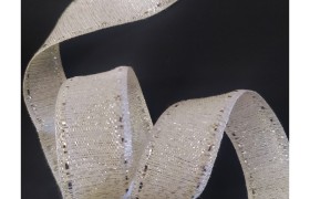 Nastro lurex ARGENTO impunturato.MM.25 MT20