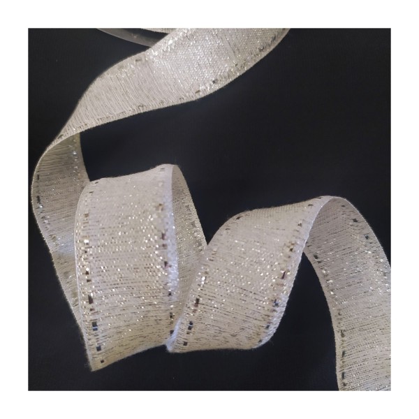 Nastro lurex ARGENTO impunturato.MM.25 MT20