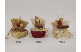 Sacchetto con base e applicazione cannella, aglio e peperoncino. H 8 Diam 6