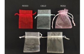 SET 10PZ sacchetto organza con tirante CM 8x10