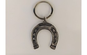 Portachiavi ferro di cavallo ottone con bagno argento. CM 8/10 MADE ITALY